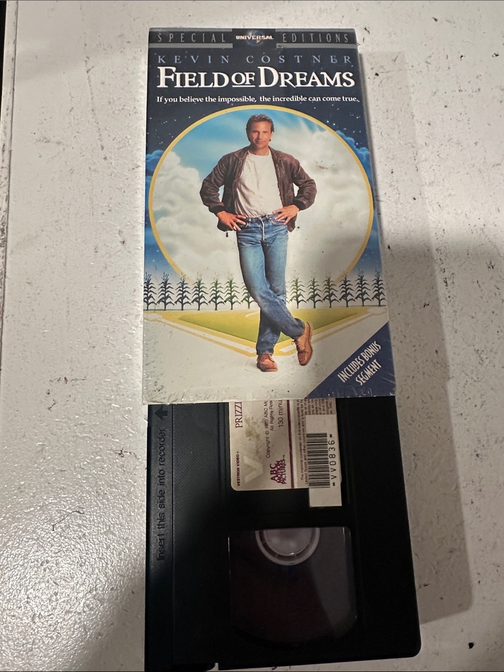 Universal Field of Dreams VHS Cover – Blue, White, Gold